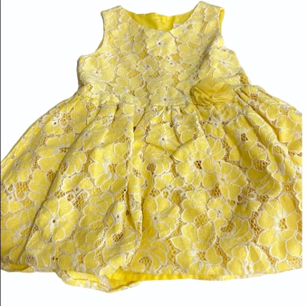 The Children's Place Yellow White Lace Girl's Dress